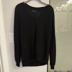 Elegant Black V-Neck Sweater by Express